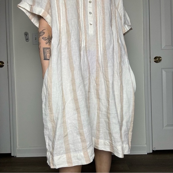 Faherty Gemina Stripe Linen Dress XXL - Picture 3 of 4